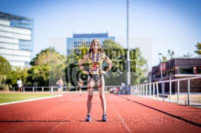 Fotoshooting mit Jana Marie Becker (LG Wettenberg); Frankfurt, 19.07.2022